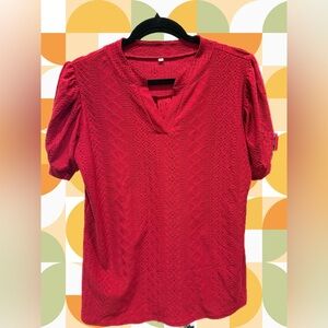 Elegant Red Lace Women's Top
